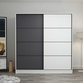Spinta Kalune Design Kale 3166, antracito sp./balta sp., 52 cm x 180 cm x 190 cm