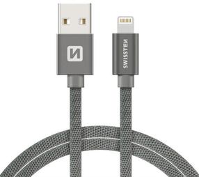 Провод Swissten MFI, USB/Apple Lightning, 120 см, серый цв.