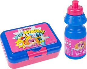 Konteiners pārtikai, pudele un pusdienu kastīte Starpak Paw Patrol, 0.35 l, 16 cm x 12.5 cm, zila krās./rozā krās., 2 gab.
