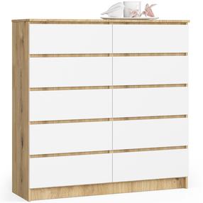 Komoda Akord Furniture Factory K120 94036010, ruda sp./balta sp./rusva sp., 121 cm x 120 cm x 40 cm