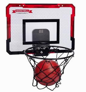 Basketbola komplekts ar bumbu, balta krās./melna krās./sarkana krās.