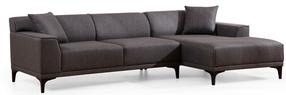 Kampinė sofa Hanah Home Petra 560ARE1607, antracito sp., dešininė, 250 x 145 cm x 69 cm