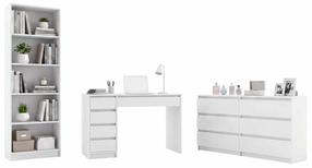 Biuro baldų komplektas Arto M6 R60, balta sp., 76.5 cm x 120 cm x 55 cm