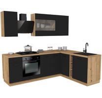Virtuvės baldų komplektas Vario, juoda sp., 4.2 m