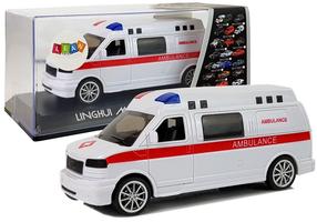 Rotaļu ātrās palīdzības automašīna Lean Toys 6912, balta krās.
