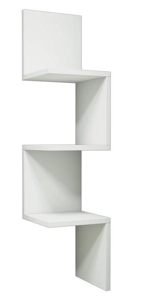 Sieninė lentyna Kalune Design Zikzak 835PUQ1622, balta sp., 105.4 cm x 25 cm x 25 cm