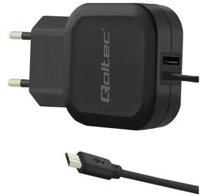 Adapteris Qoltec, Micro USB/USB Type A/USB 2.0 Type A, melna krās., 17 W