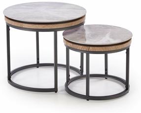 Kavos staliukų komplektas Itaka, pilkas/grafito, 44 - 54 cm x 54 cm x 38 - 48 cm, 2 vnt.