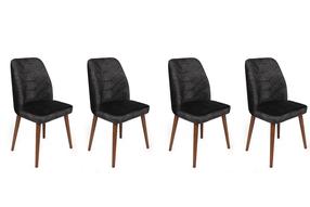 Kėdžių rinkinys Kalune Design Dallas 557 V4 974NMB1585, matinė, antracito sp./ruda sp., 49 cm x 50 cm x 90 cm, 4 vnt.