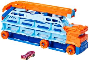 Žaislinis automobilių vilkikas Mattel Hot Wheels Speed Drop Transport HDY92, mėlyna sp./oranžinė sp.