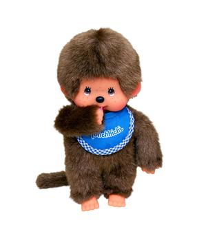 Pliušinis žaislas beždžionė Monchhichi, mėlyna sp./ruda sp., 20 cm