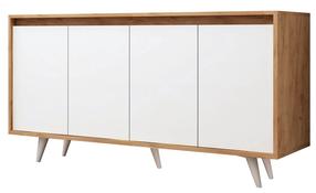 Komoda Kalune Design Shans, ąžuolo sp./balta sp., 86 cm x 140 cm x 40 cm