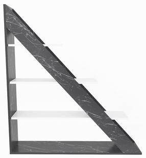 Grīdas plaukts Kalune Design Pisagor 875ZNA4559, balta krās./melna krās., 131.8 cm x 120 cm x 25 cm