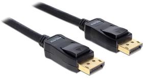 Vads Delock Displayport to Displayport Display port male, Display port male, 3 m, melna krās.