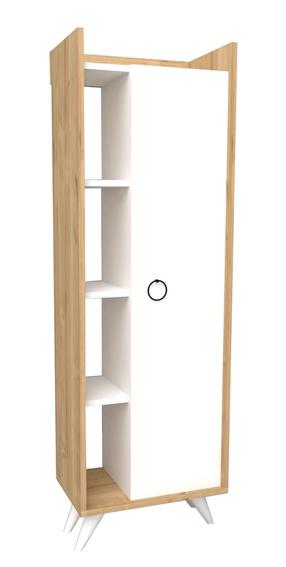 Spintelė Kalune Design Ilgim, ąžuolo sp./balta sp., 31.8 cm x 50 cm x 140 cm