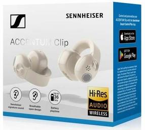 Juhtmeta kõrvaklapid Sennheiser Accentum Clip 800115, kreemjasvalge