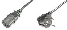 Kabelis Digitus AK-440100-025-S CEE 7/7 plug, IEC C13, 2.5 m, melna krās.