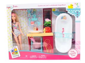Lėlė su priedais Bathroom 68569, 30 cm, įvairių spalvų