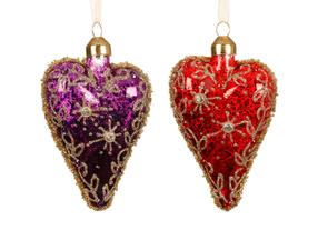 Eglītes rotājums Heart, (krāsa/dizains tiek izvēlēts nejauši), 10 cm, stikls
