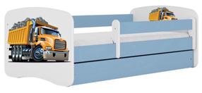 Vaikiška lova Kocot Kids Babydreams Truck, mėlyna sp., 80 x 160 cm, be patalynės dėžės, su čiužiniu