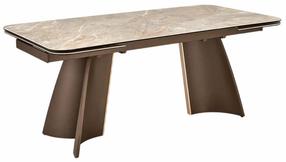 Pusdienu galds izvelkams Vesna, brūna krās./bēša krās., 180 - 260 cm x 90 cm x 76 cm