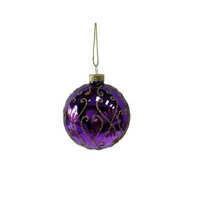 Eglītes rotājums Christmas Touch EBW540140, zelta krās./violeta krās., stikls