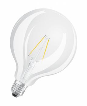 Lambipirn Osram Retrofit Classic Globe LED, E27, soe valge v., E27, 2.5 W, 250 lm
