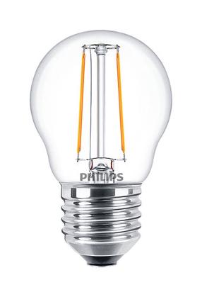 Lambipirn Philips Filamentinė LED, P45, 2700 °K, E27, 2 W, 250 lm