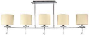 Lampa karināms Candellux Estera 35-11527, E14, 5 x 40 W, bēša krās. / hroma krās., 15 x 13 cm