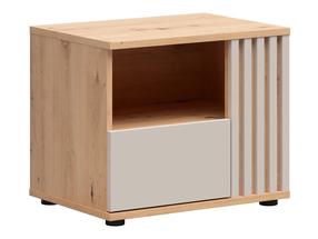 Ночной столик Brevas S657-KOM1S/P-DASN/UKA, кашемир цв./artisan oak цв., 46.5 см x 55 см x 40 см