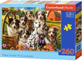Puzle Castorland Happy Dogs In The Countryside, 23 cm x 32 cm, 260 gab., daudzkrāsaina