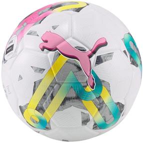 Futbolo kamuolys Puma Orbita 3 TB FIFA Quality 83776 01, 5 dydis, balta sp./žalia sp./rožinė sp.