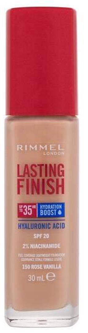 Šķidrā grima bāze Rimmel London Lasting Finish 35H, SPF 20, rose vanilla krās., 150, 30 ml