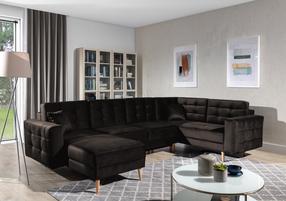 Kampinė sofa Asgard U Monolith 29, tamsiai ruda sp., 202 x 326 cm x 93 cm