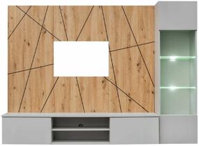 Svetainės baldų komplektas ASM Xari G, vidaus, artisan oak sp./clay grey sp.