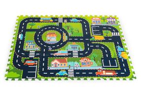 Rotaļu paklājs I-Play City Street Roads, 114 cm x 86 cm, 12 gab, daudzkrāsaina
