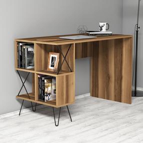 Rašomasis stalas su lentyna Kalune Design Extra 845HCT3818, 120 cm x 60 cm, 78.8 cm, ruda sp.
