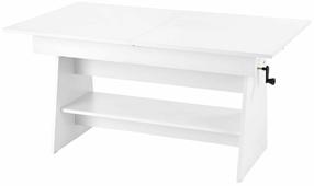 Kavos staliukas Erika, balta sp., 120 - 160 cm x 70 cm x 61 - 72 cm