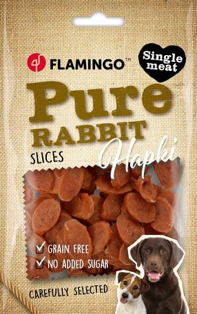 Skanėstas šunims Flamingo Hapki Pure Slices, triušiena, 0.085 kg