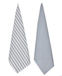 Virtuvinių rankšluosčių rinkinys Domoletti BAMBOO 14408, balta sp./žydra sp., 65 cm x 45 cm, 2 vnt.