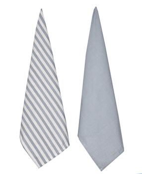 Virtuvinių rankšluosčių rinkinys Domoletti BAMBOO 14408, balta sp./žydra sp., 65 cm x 45 cm, 2 vnt.