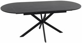 Valgomojo stalas išskleidžiamas Gaston, juoda sp., 140 - 180 cm x 80 cm x 75 cm