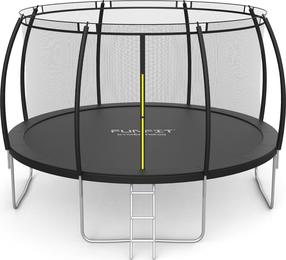 Batuts Funfit 3122, 404 cm, ar drošības tiklu, ar kāpnēm