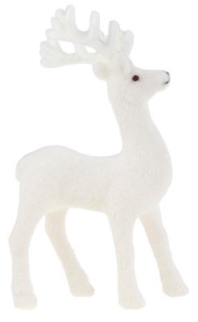 Kalėdinė dekoracija, „Elnias“ TG56927-1, 11 cm, balta sp.