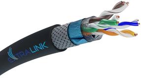 Сетевой кабель Extralink CAT5E SFTP (SF/UTP) V2 Outdoor | Twisted pair, 305 м, черный цв.