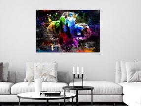 Reprodukcija Artgeist Colorful Elephants DKNW0273-DKXPWD, 90 cm x 60 cm