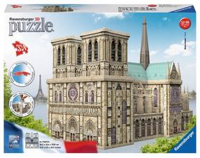 3D dėlionė Ravensburger Katedra Notre Dame 12523, 34.2 cm x 16.4 cm, 324 vnt., įvairių spalvų