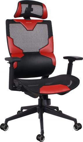 Žaidimų kėdė Cortek Vision, 73 x 73 x 123 - 133 cm, juoda sp./raudona sp.