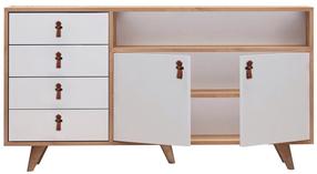Kumode Kalune Design Lavina 811MDD3914, ozola krās./balts krās., 89 cm x 40 cm x 140 cm