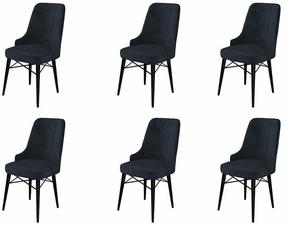 Kėdžių rinkinys Kalune Design Pare, antracito sp./juoda sp., 46 cm x 46 cm x 94 cm, 6 vnt.